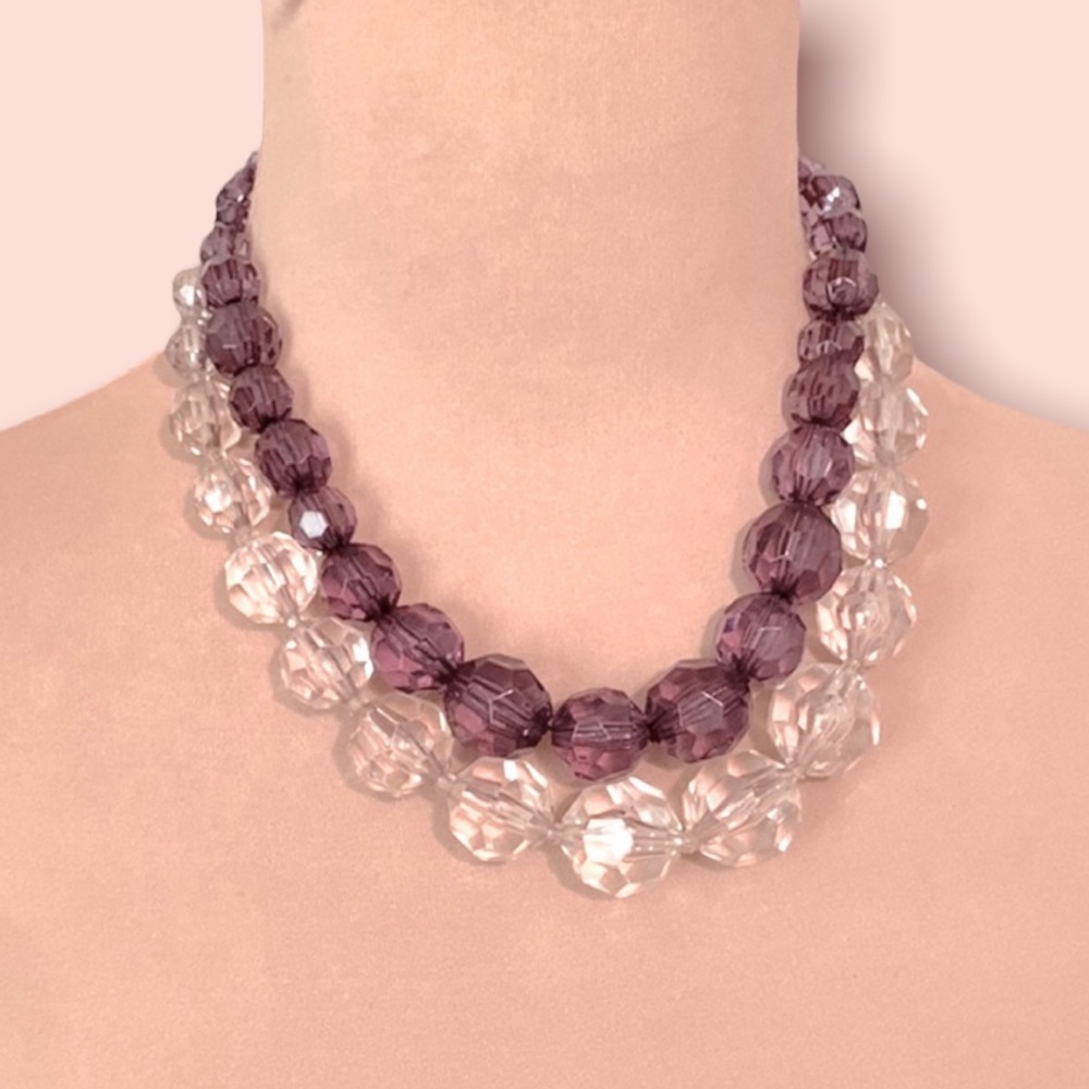 3/$20 Mod 60s Chunky Beaded Sparkle Necklace Bundle ❤️